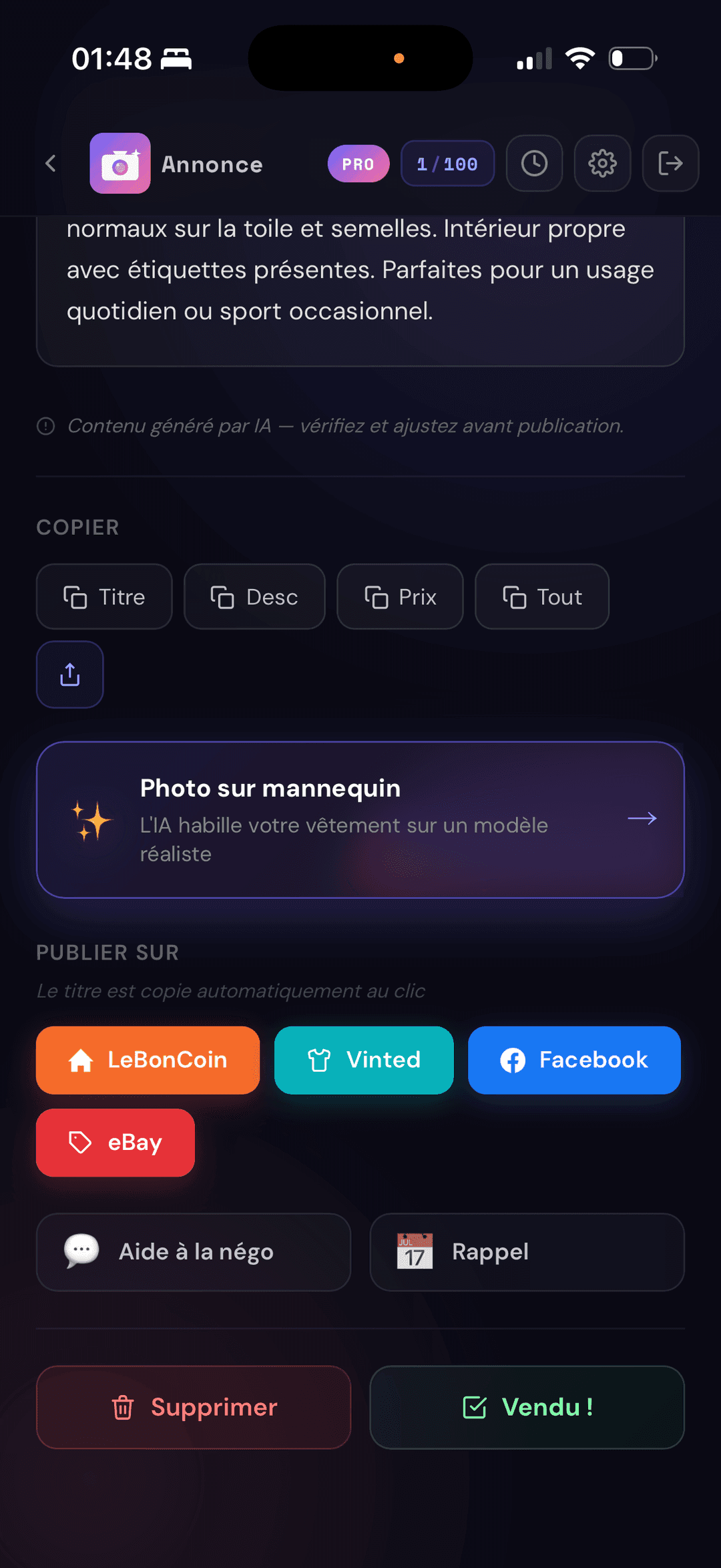 Boutons de publication multi-plateformes